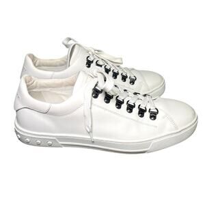 Tod's Minimalist White Leather Low-Cut Sneakers, Sz 6 UK, Woman's Sz 8M
